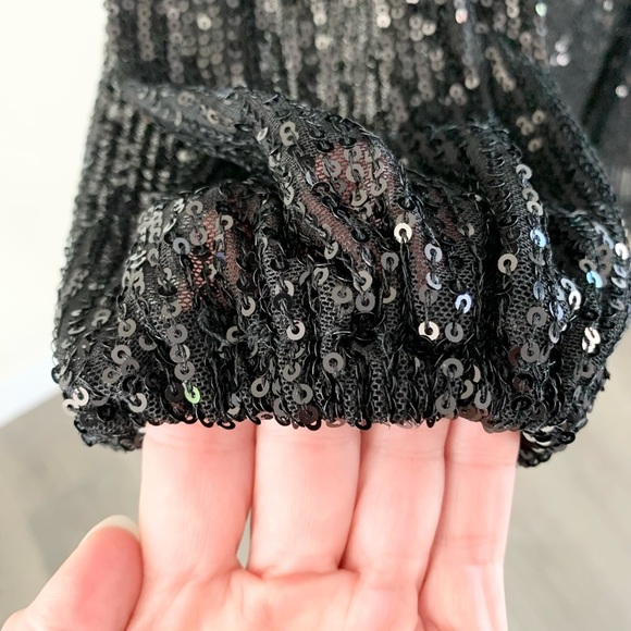 She + Sky Sequin Long Sleeve Belted Romper - Picture 9 of 12